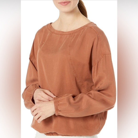 PrAna Lavender Bay Terracotta Long Sleeve Blouse with Cinched Cuffs NWT - Picture 3 of 15